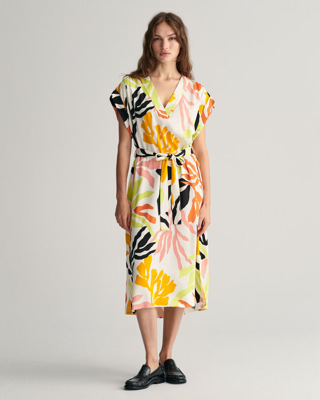 Robe &agrave; manches courtes Palm Print