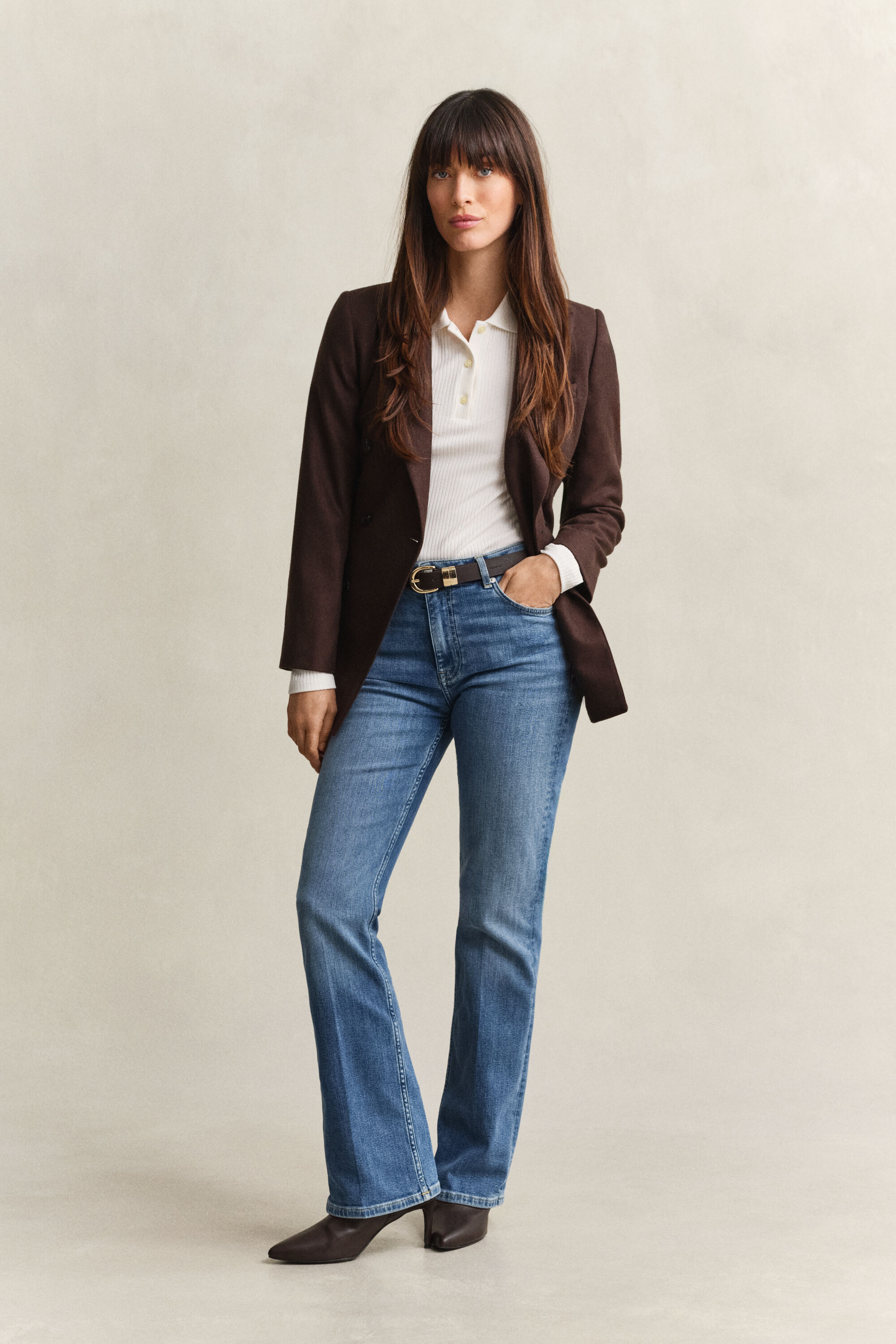 Jean stretch coupe slim évasé