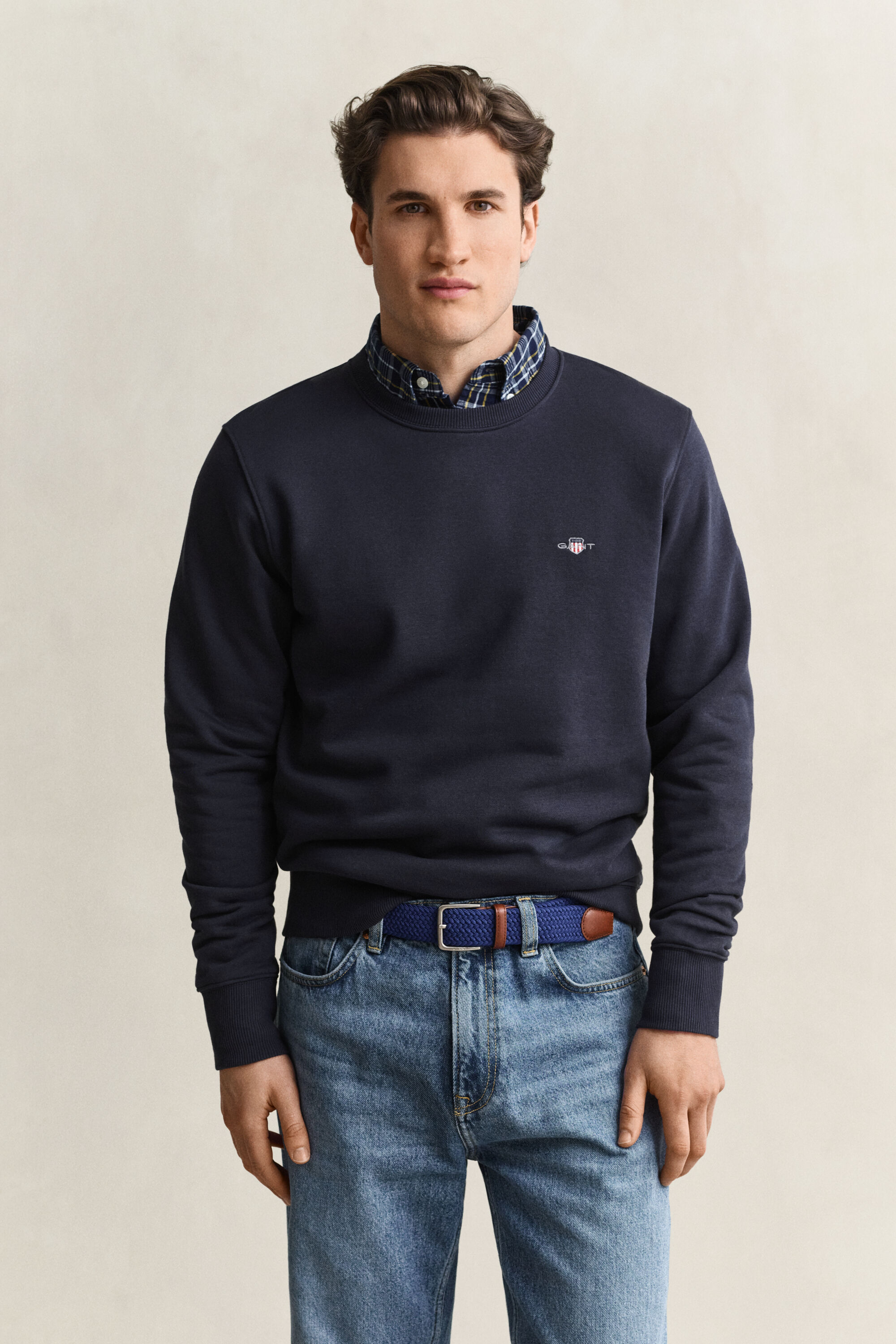 Sweat-shirt col rond avec écusson