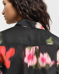 Chemise regular fit en coton et soie à fleurs