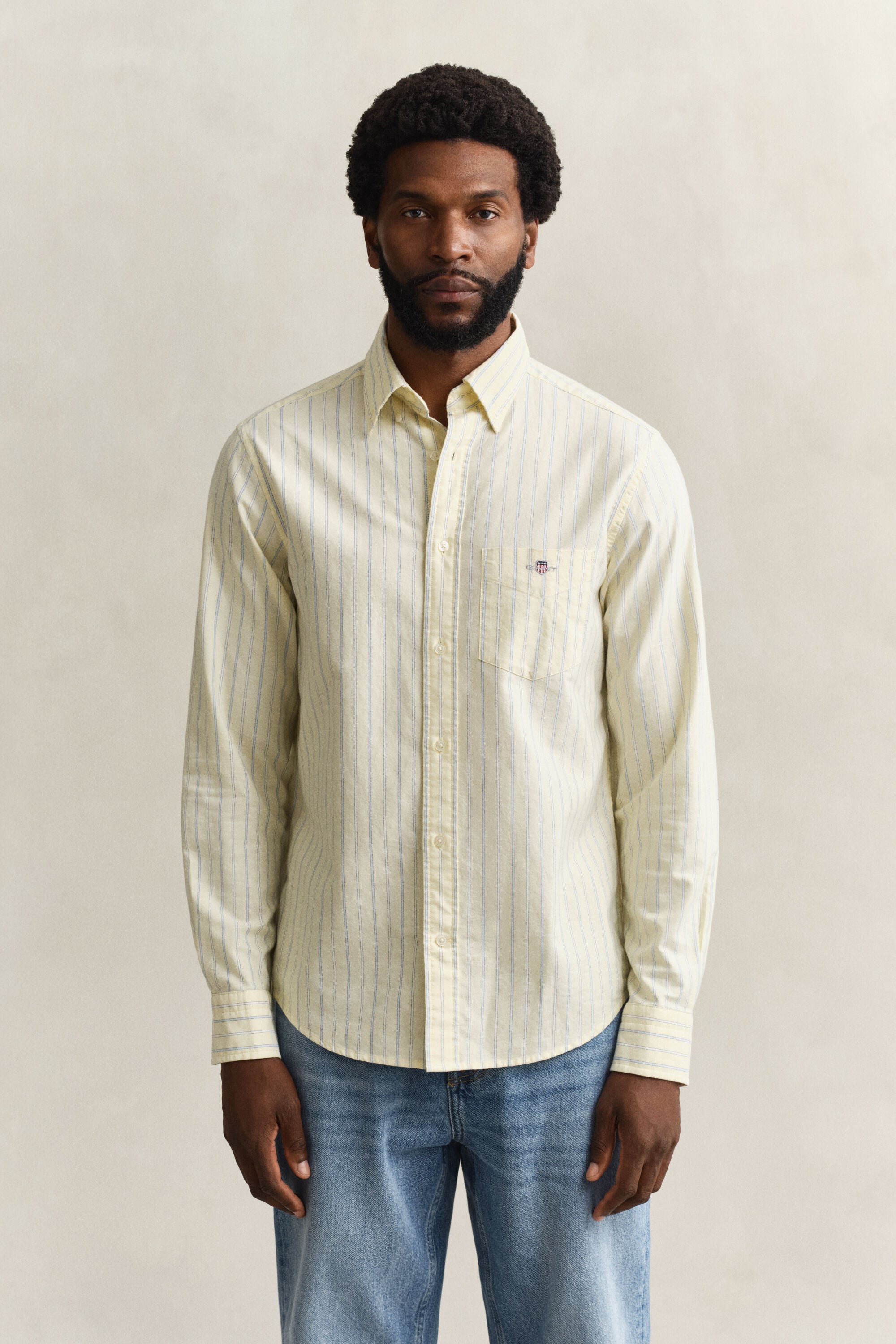 Chemise en coton Oxford classique à rayures