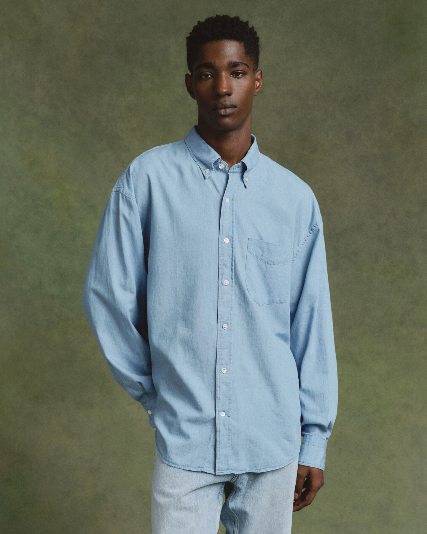 Chemise coupe ultra-ample indigo Luxury