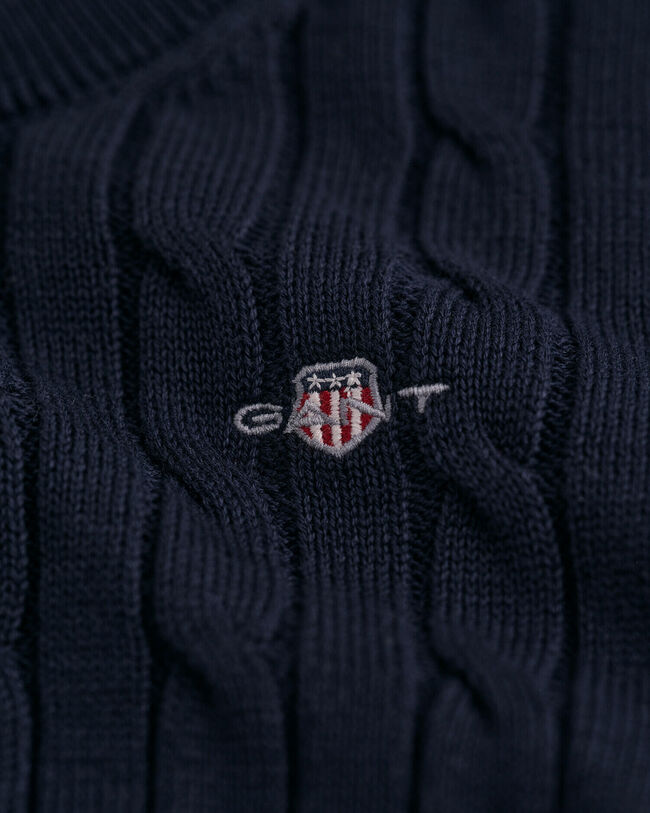 Pull col rond en maille de coton torsadée Shield Enfant