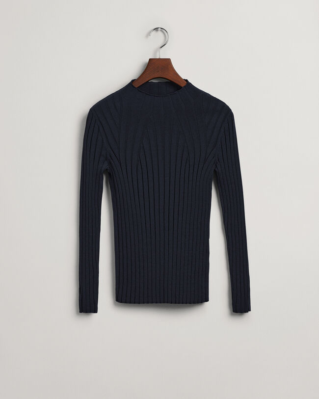 Haut en maille côtelée