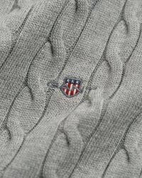 Pull col roulé en maille torsadée de coton