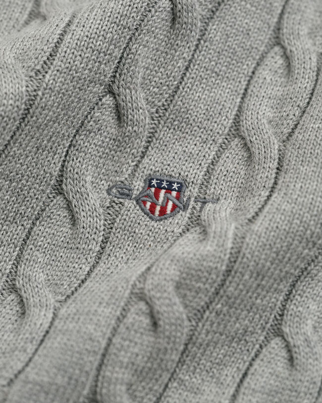 Pull col roulé en maille torsadée de coton