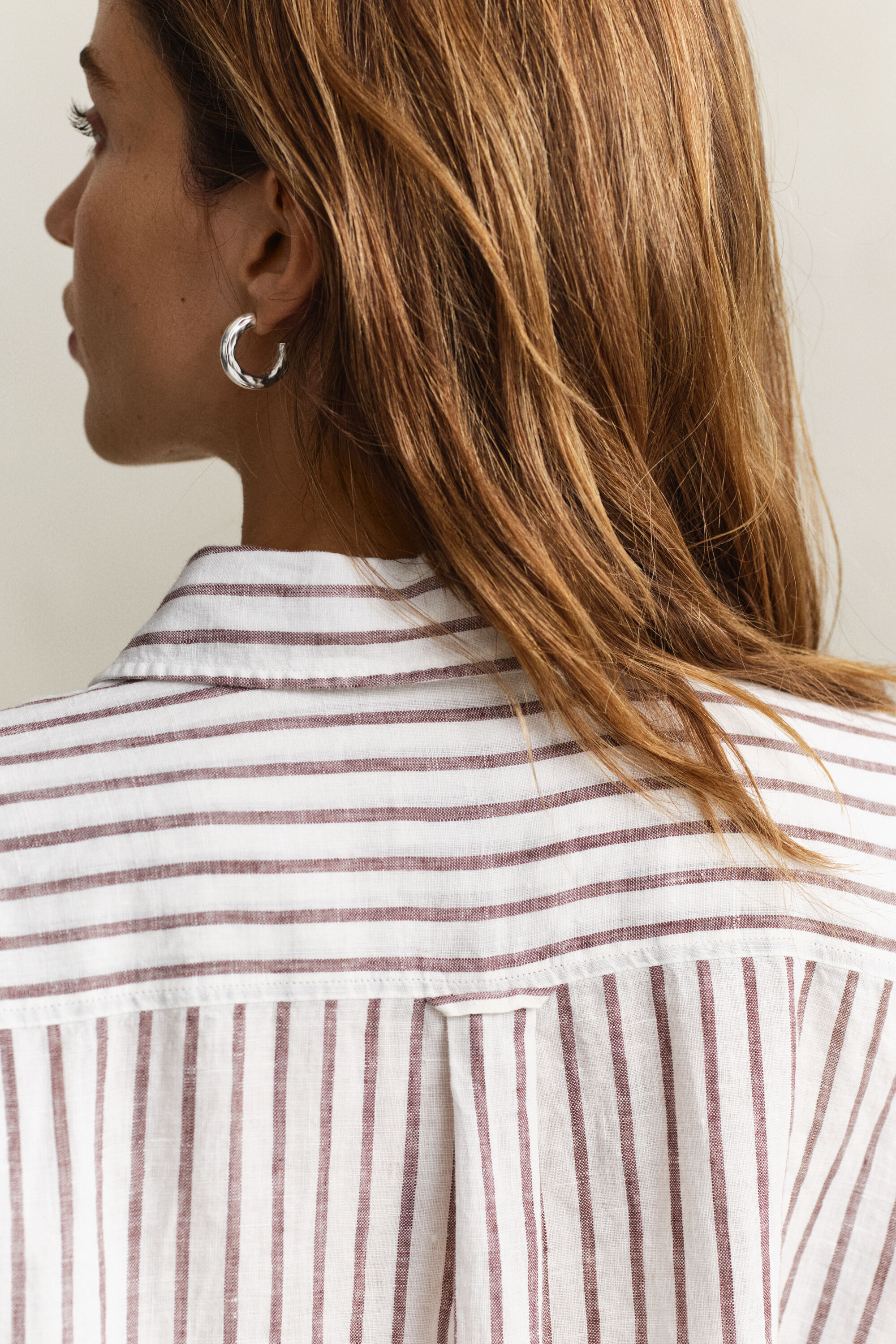 Chemise relaxed fit en lin à rayures