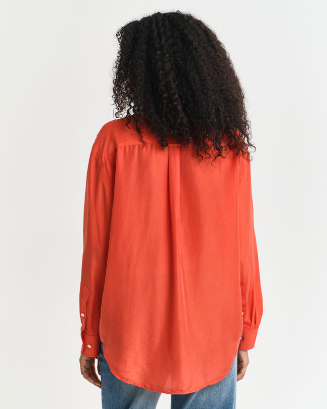 Chemise coupe d&eacute;contract&eacute;e en soie Habotai