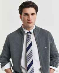 Cardigan zippé en coton piqué