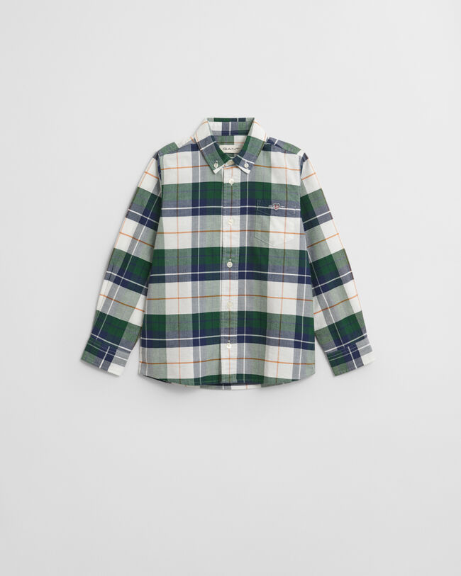 Chemise en coton Oxford à carreaux Shield Enfant
