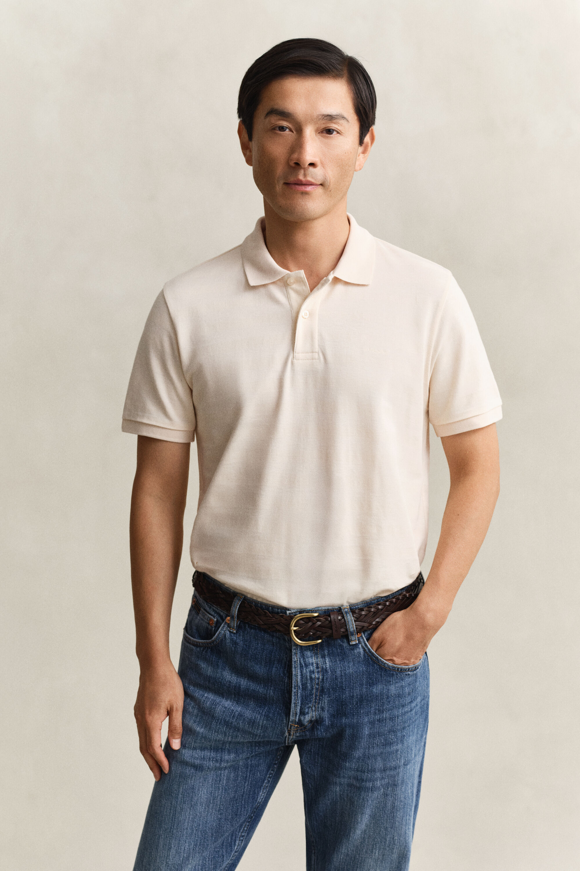 Polo texturé à rayures