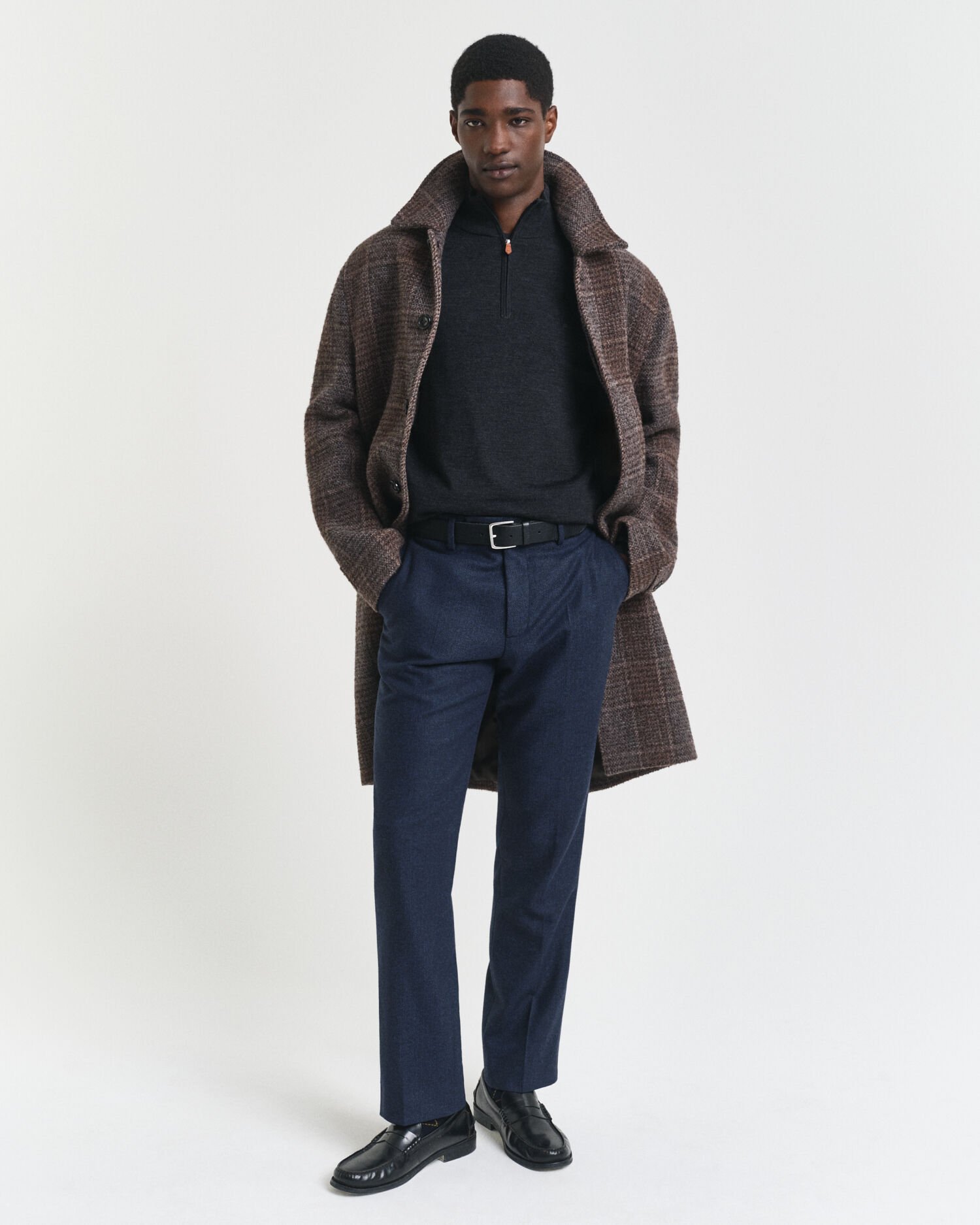 Pull à demi-zip en laine mérinos extrafine