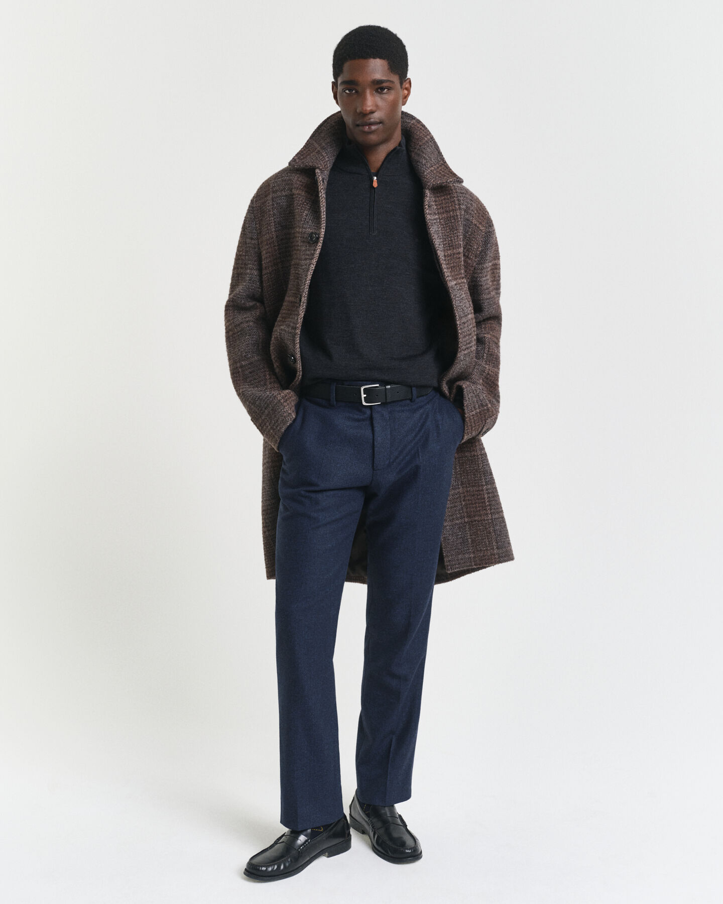 Pull à demi-zip en laine mérinos extrafine