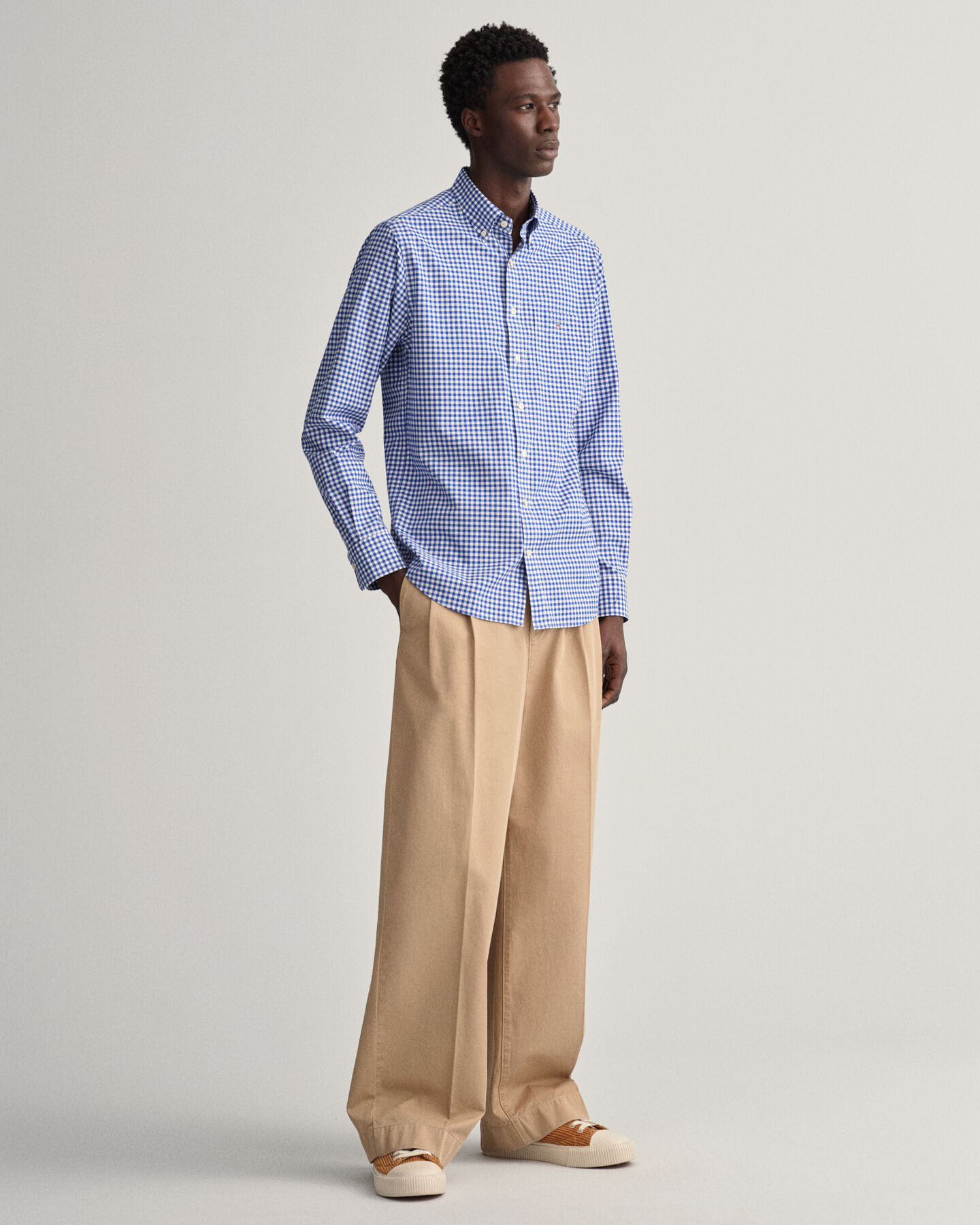 Chemise regular fit en popeline de coton vichy