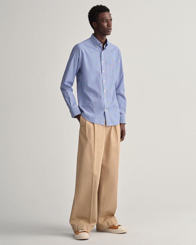 Chemise regular fit en popeline de coton vichy