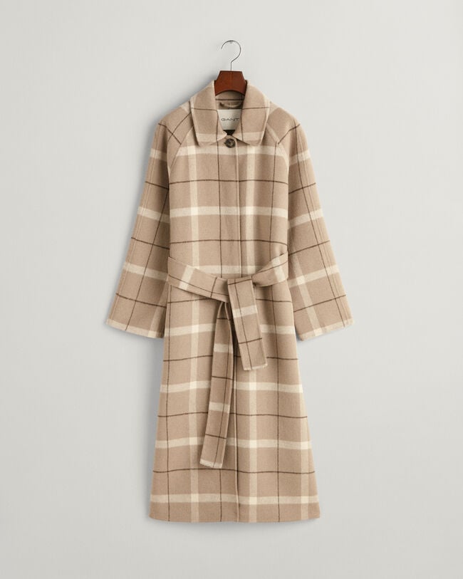 Caban cousu main &agrave; carreaux