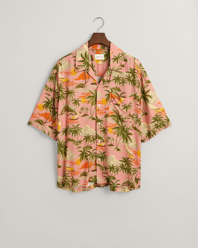 Chemise relaxed fit à manches courtes Hawaiian Print