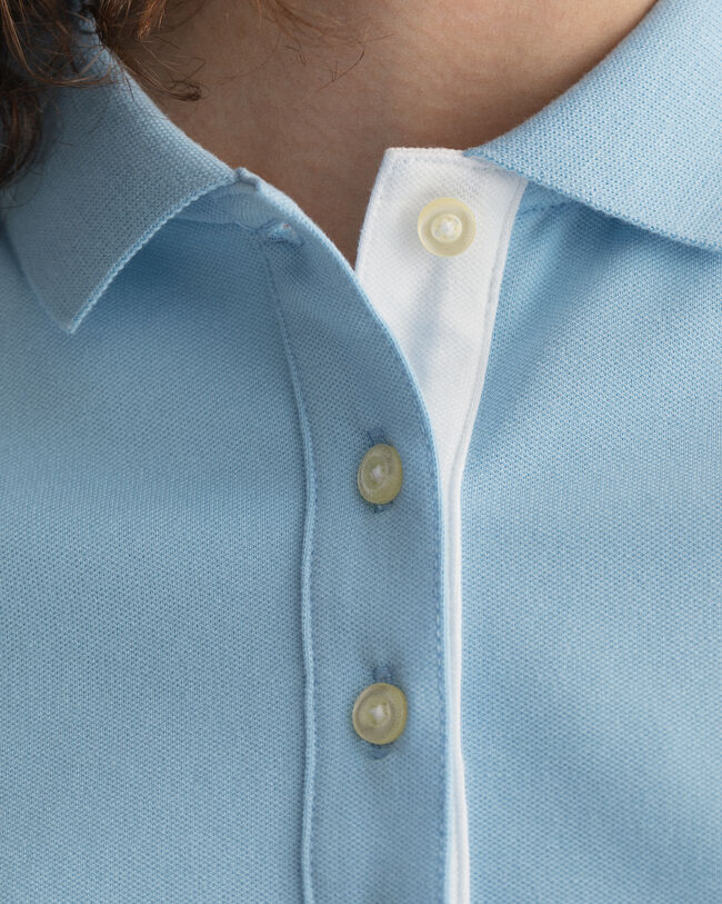 Polo en coton piqu&eacute; &agrave; col contrastant