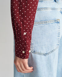 Chemise regular fit en voile de coton &agrave; imprim&eacute; pois