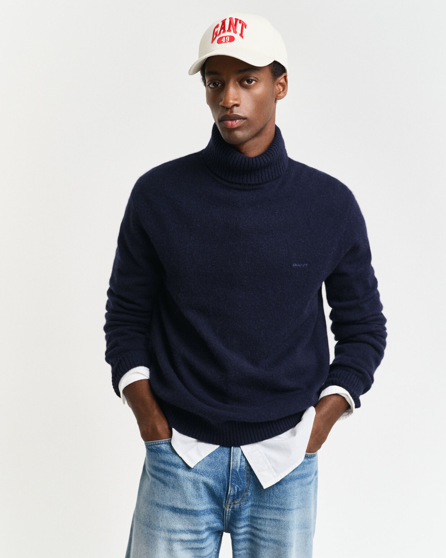 Pull col roulé en laine mélangée