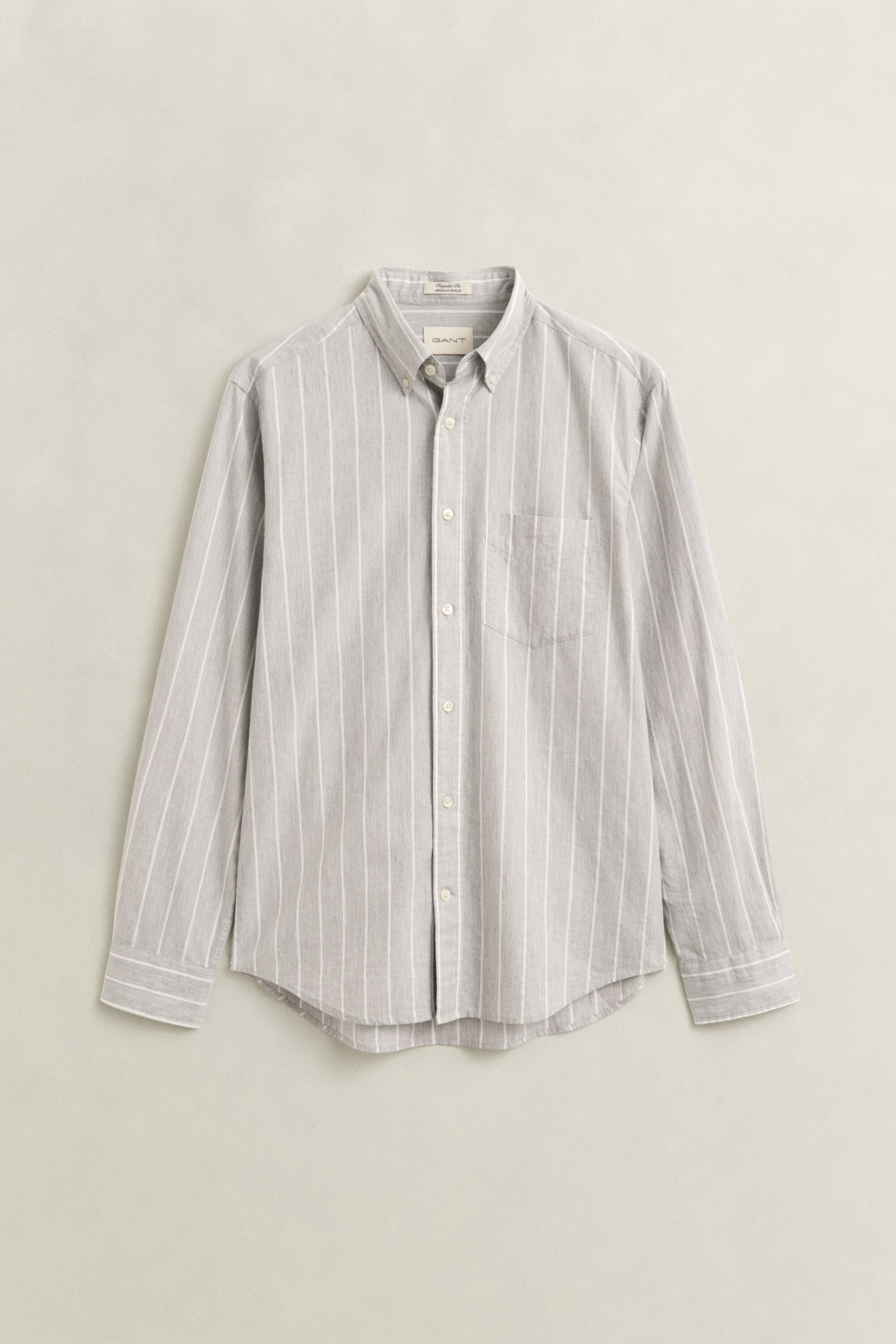 Chemise à rayures en popeline chinée