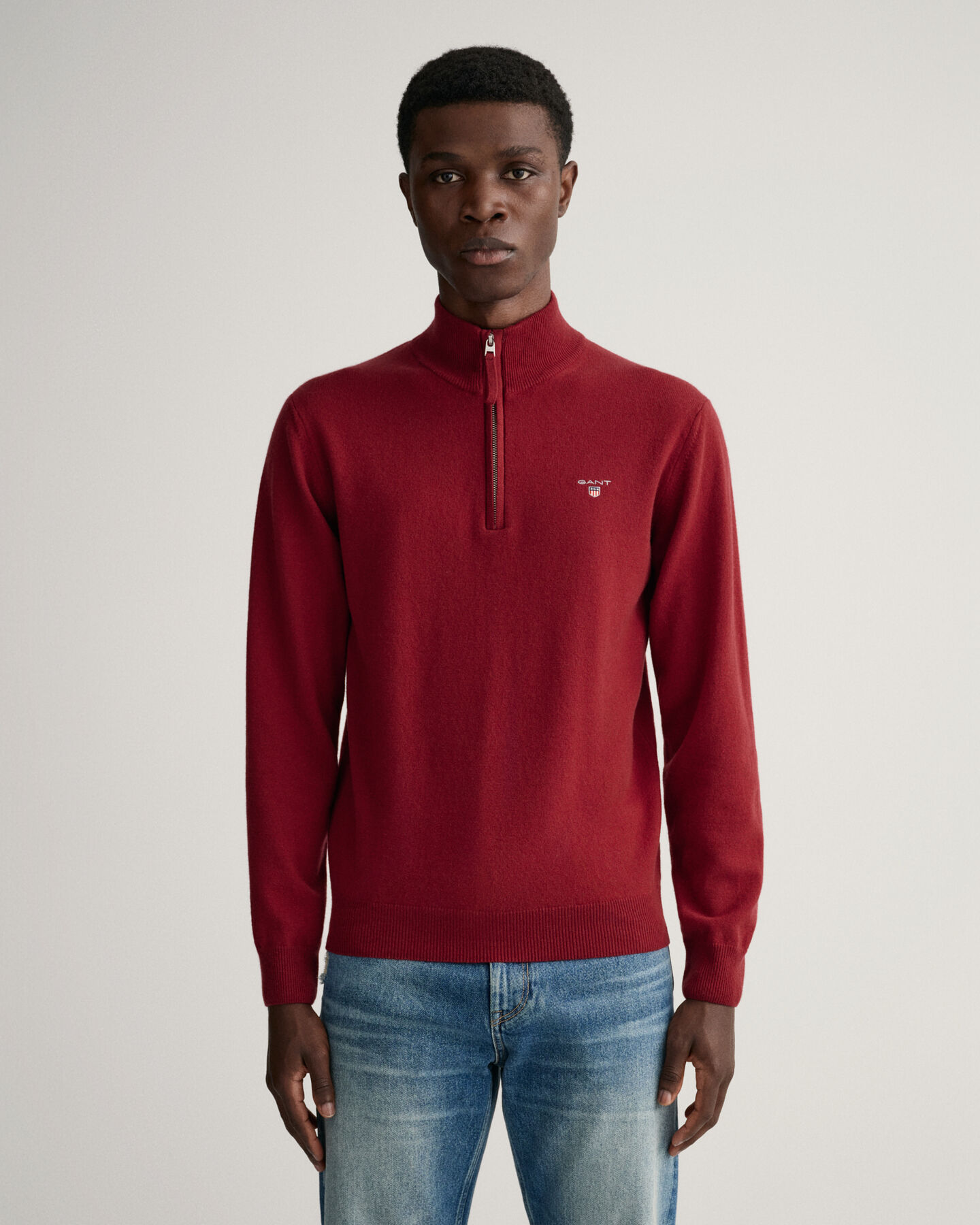 Pull en laine d'agneau ultrafine à demi-zip