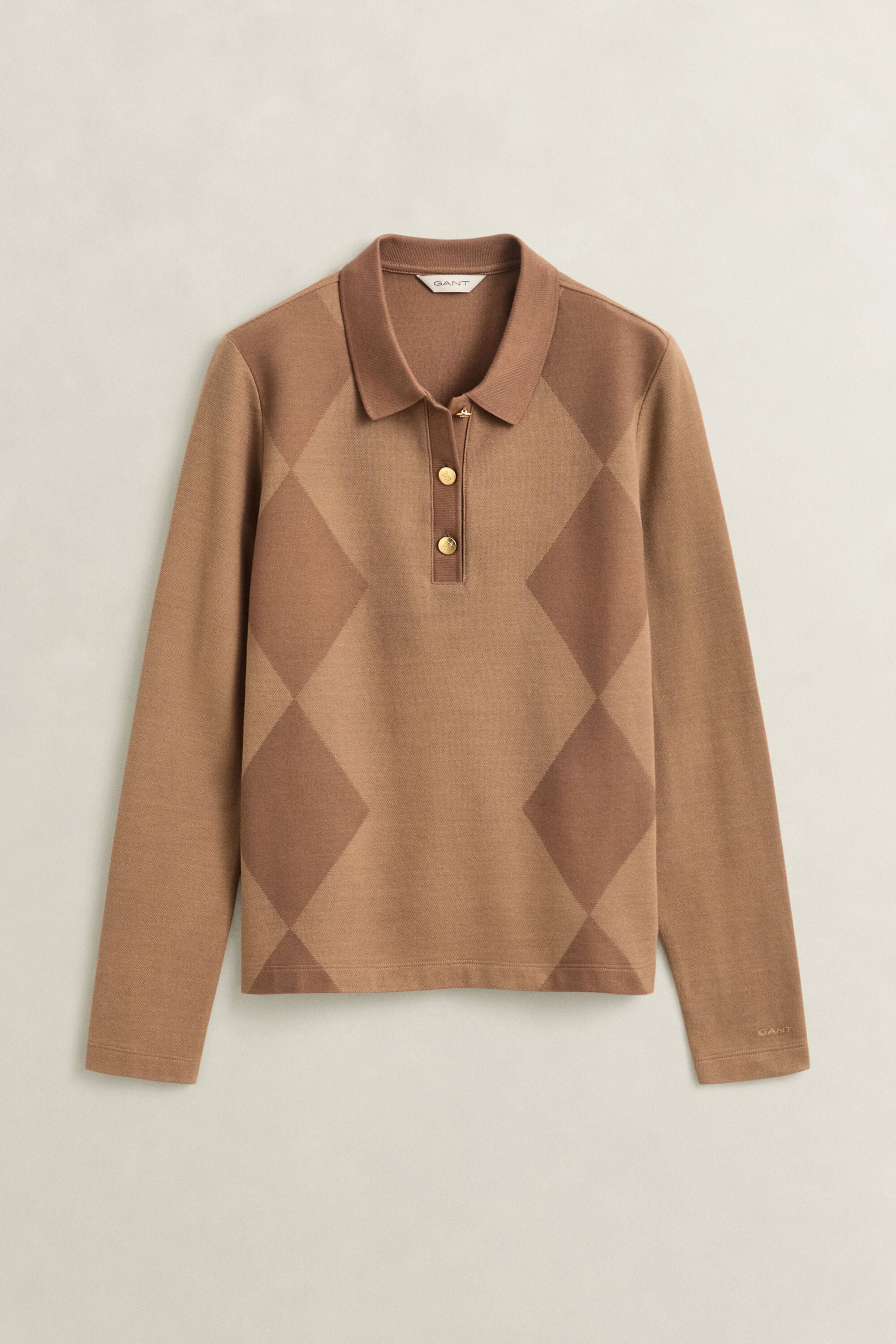 Polo à manches longues et motif argyle