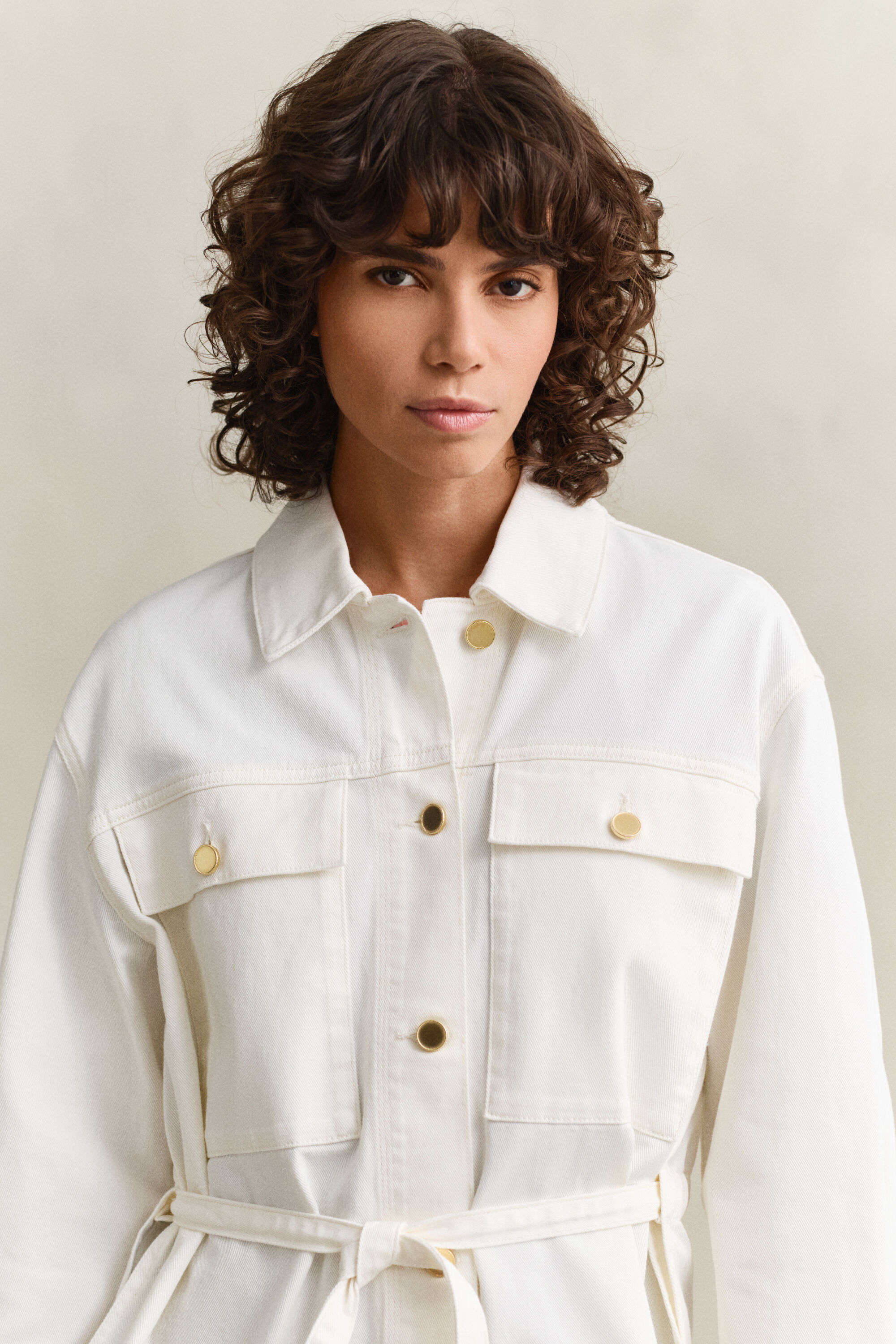 Veste en denim nouée