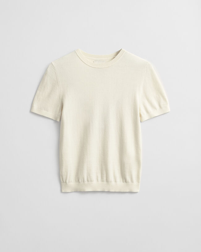 Pull col rond léger à manches courtes