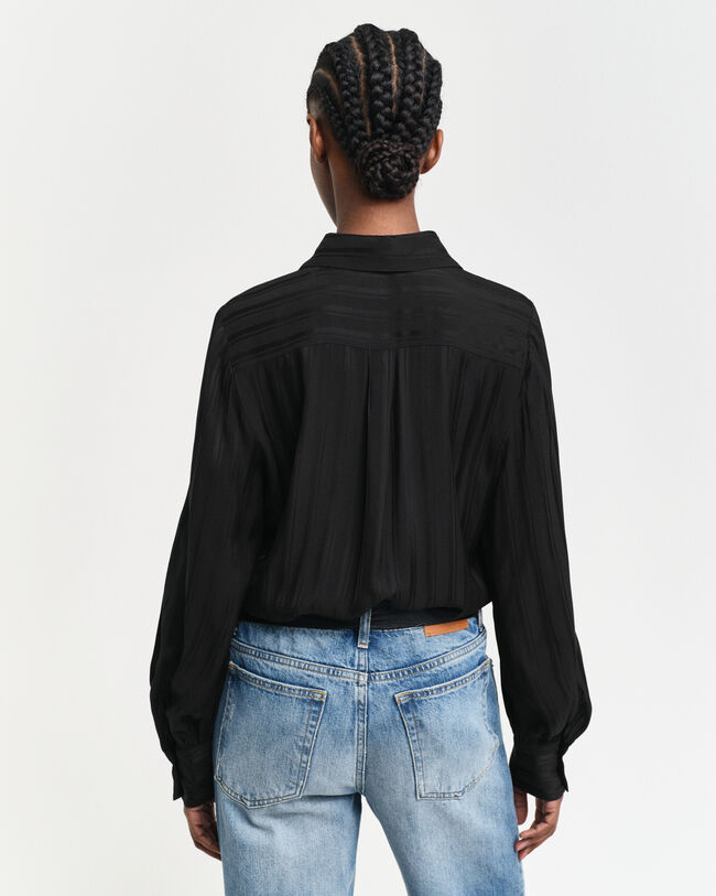 Chemise regular fit en satin &agrave; rayures