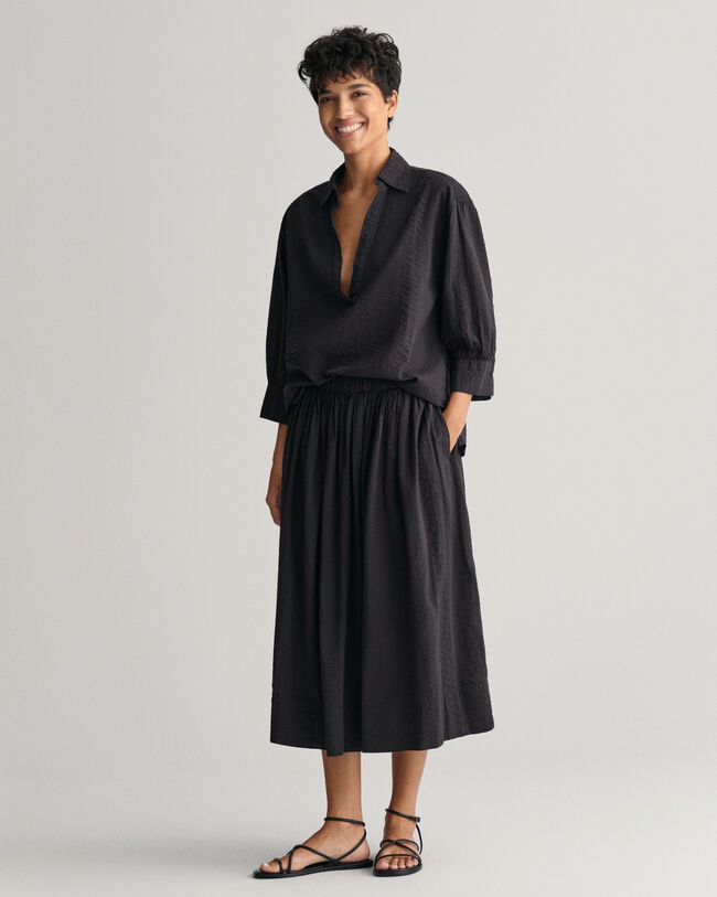 Jupe à rayures Seersucker Pull-On