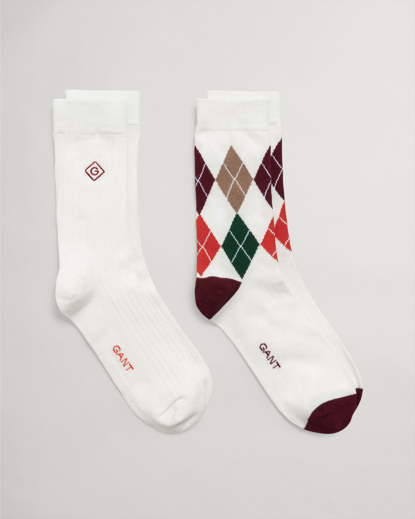 Lot de 2 paires de chaussettes côtelées et à motif argyle