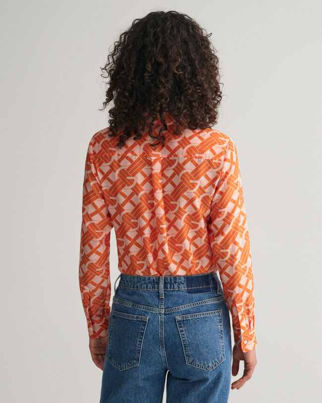 Chemise regular fit en coton et soie G Patterned