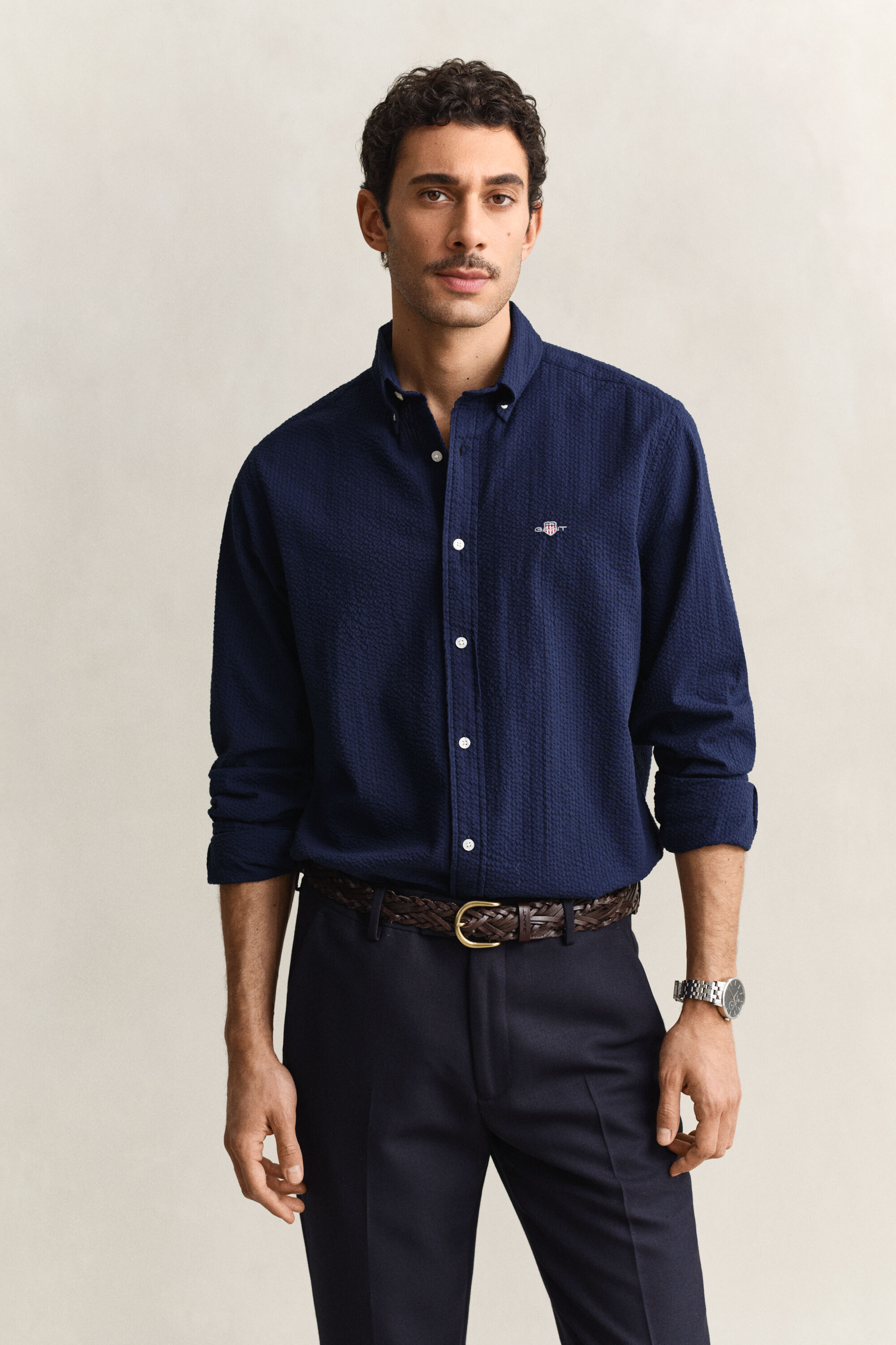 Chemise regular fit Seersucker