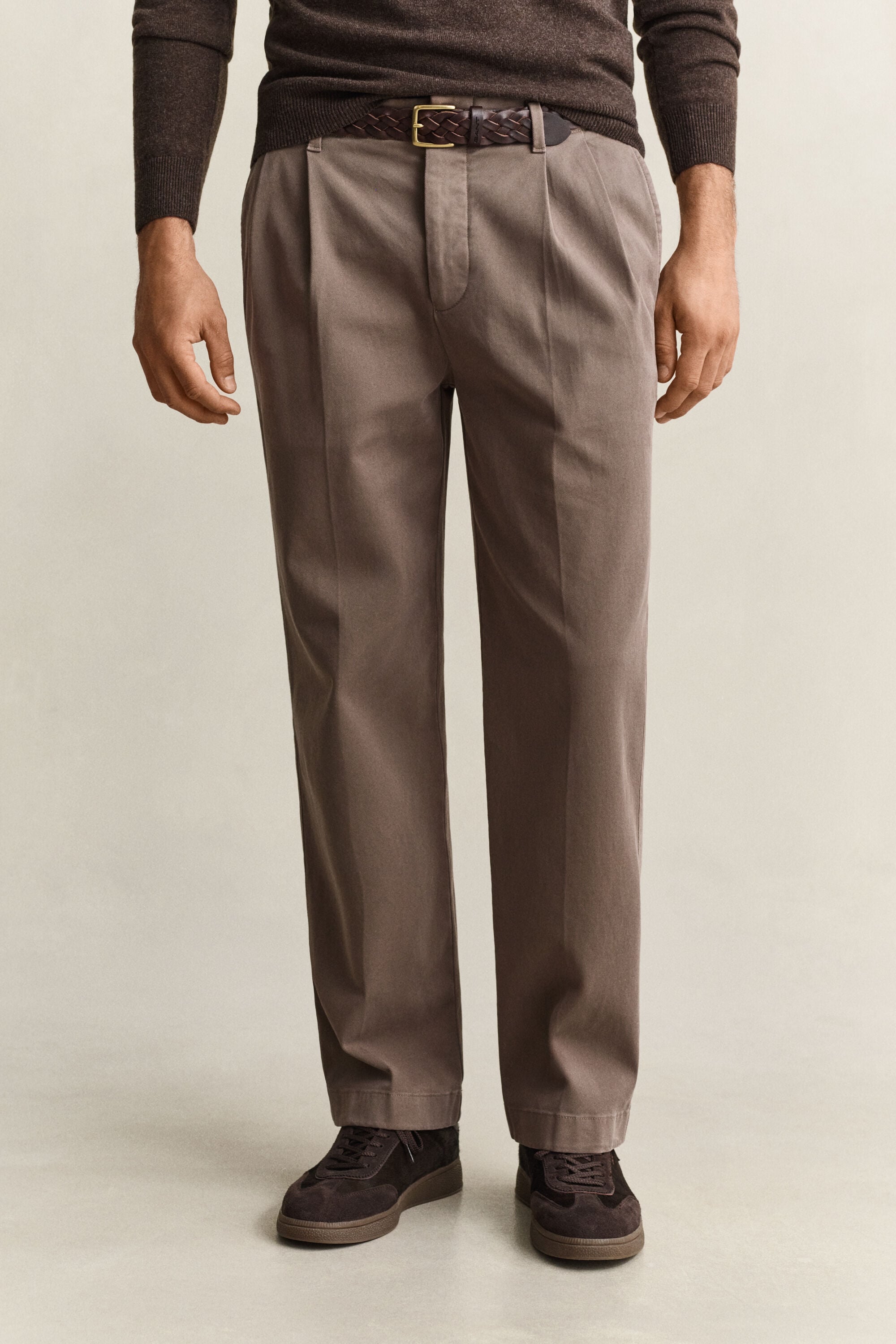 Pantalon chino en coton brossé