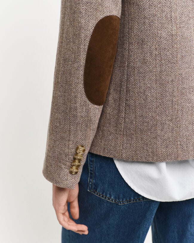 Veste blazer courte regular fit à chevrons