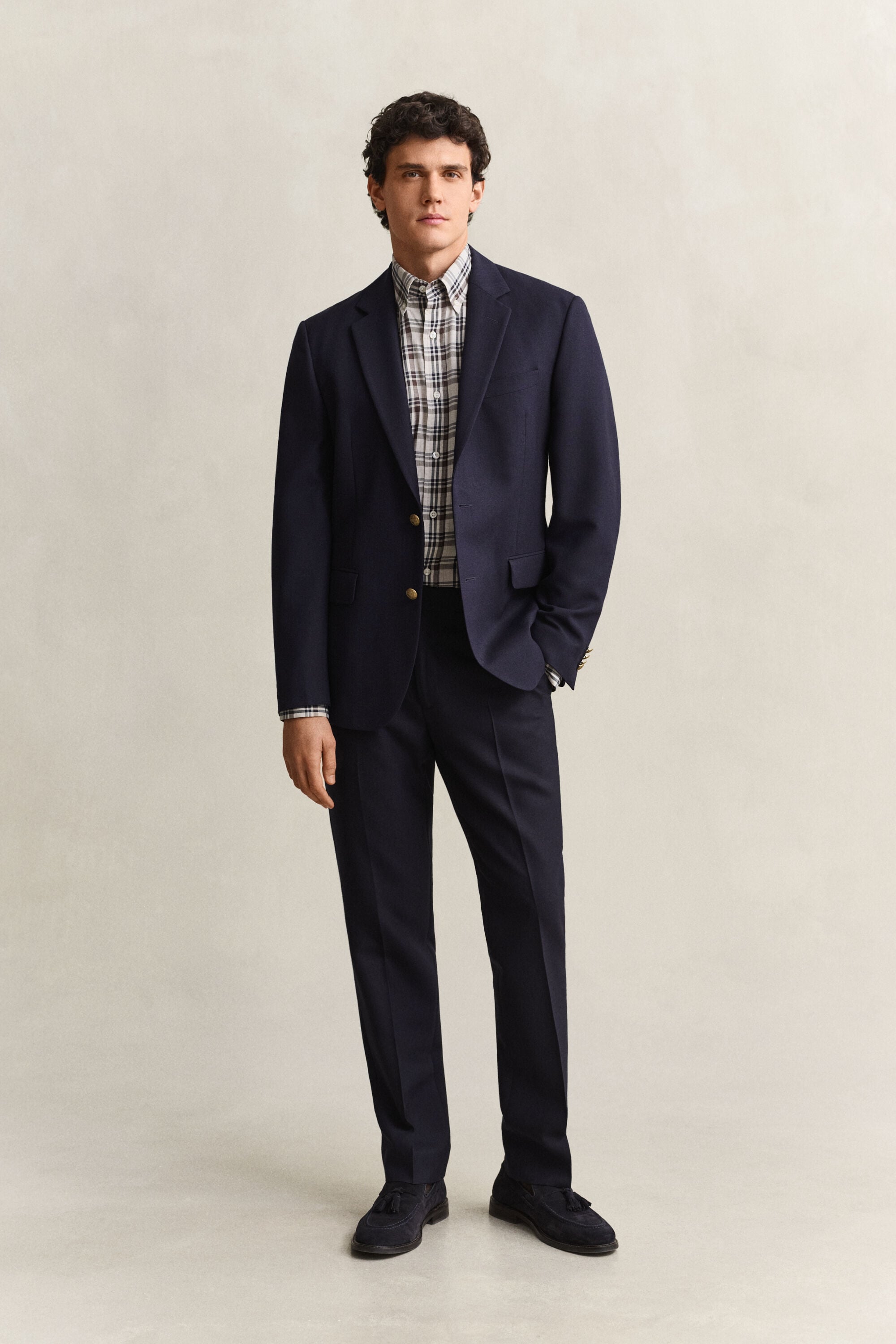Chemise en sergé à carreaux