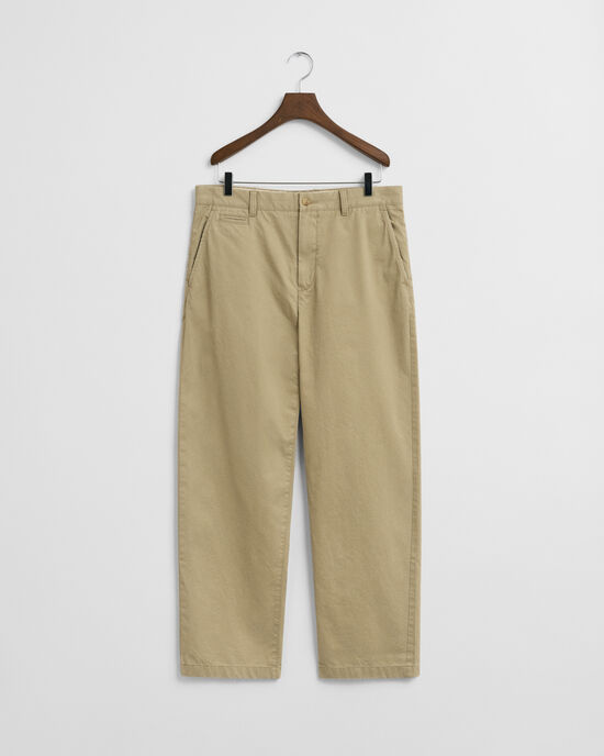 Pantalon chino coupe décontractée en sergé de coton