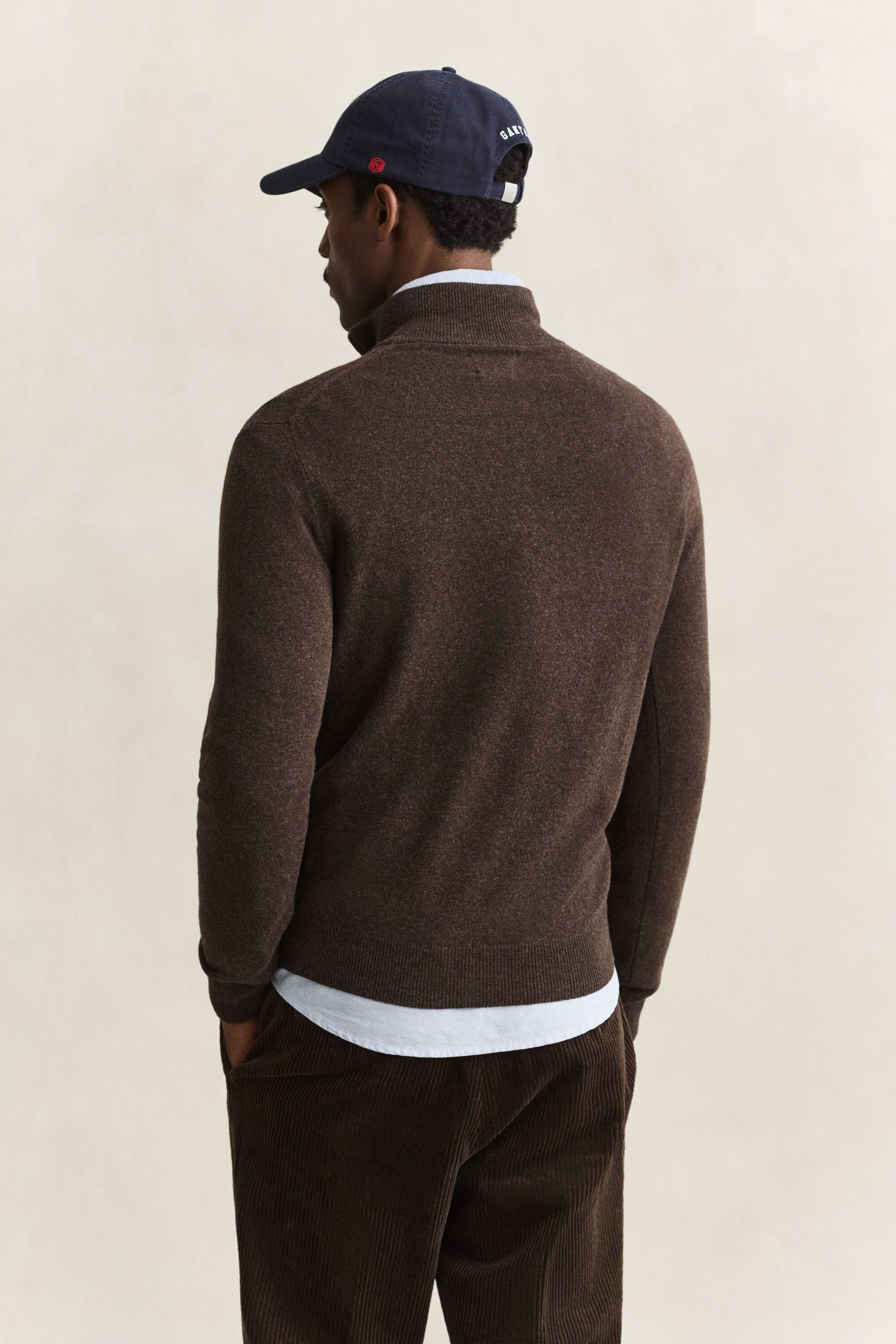 Pull à demi-zip en laine d’agneau