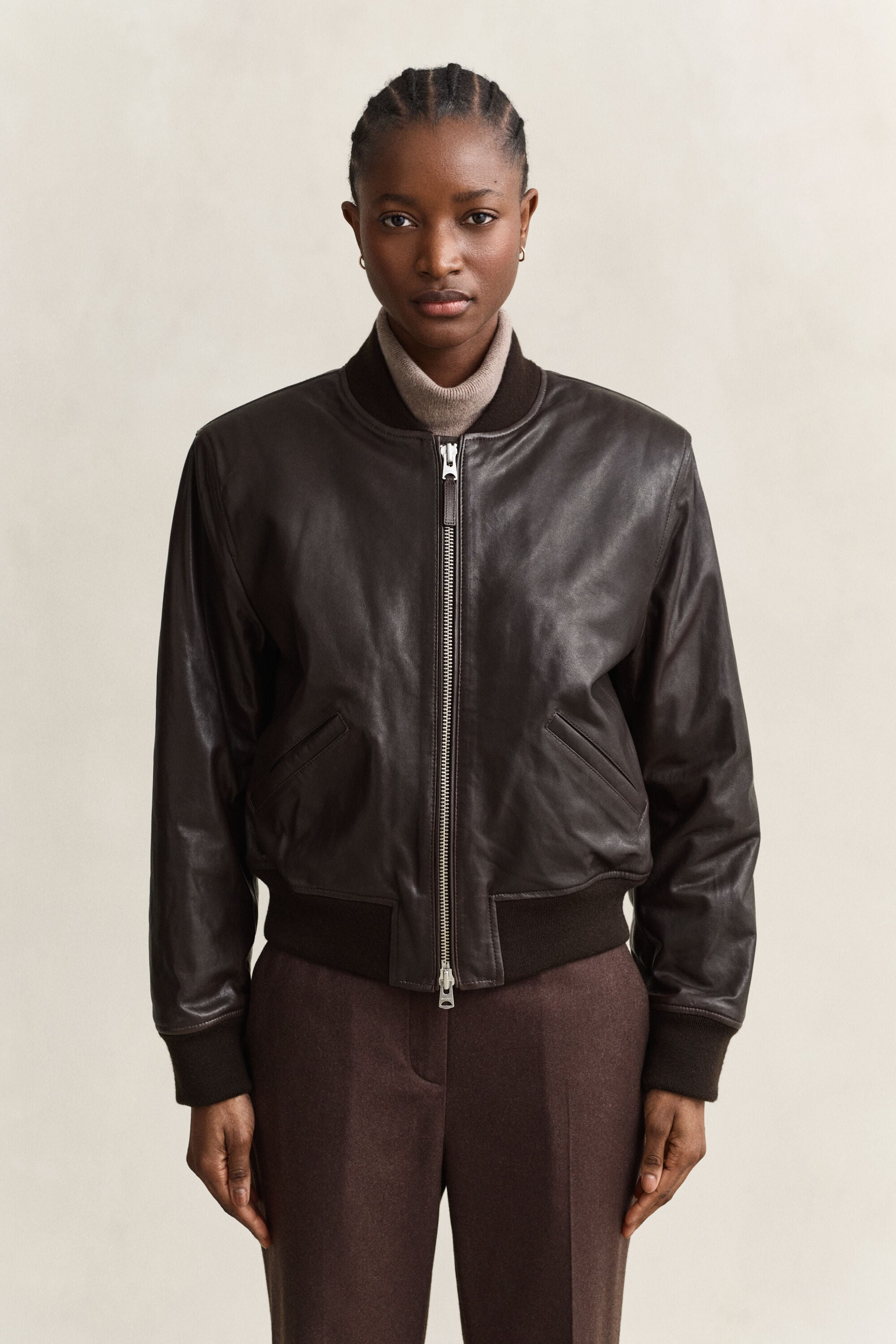 Blouson aviateur en cuir