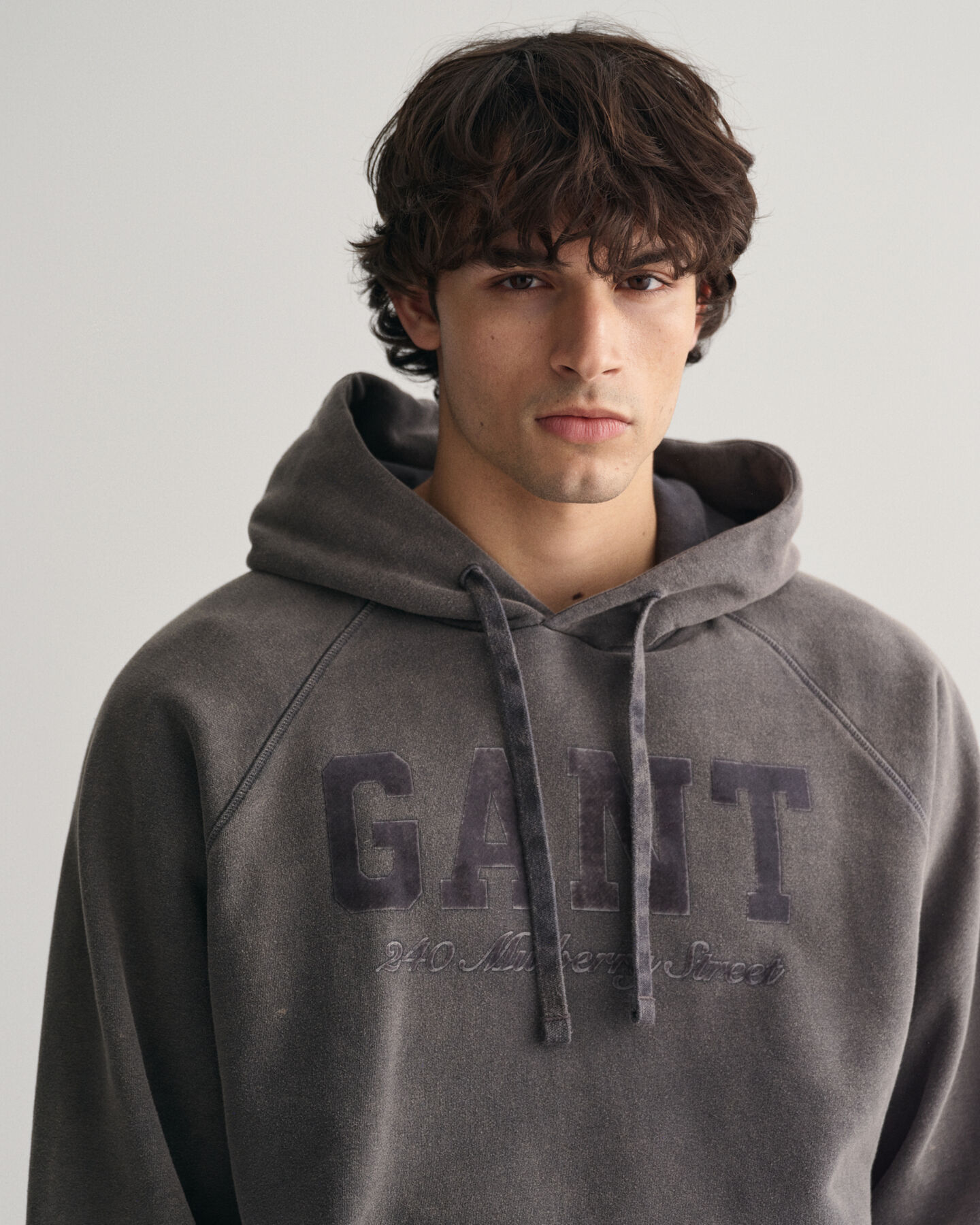 Sweat &agrave; capuche &agrave; d&eacute;lavage vintage