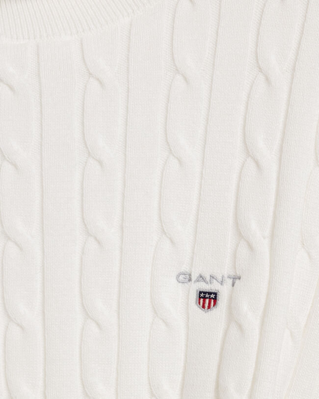 Pull col roulé en coton stretch à torsades