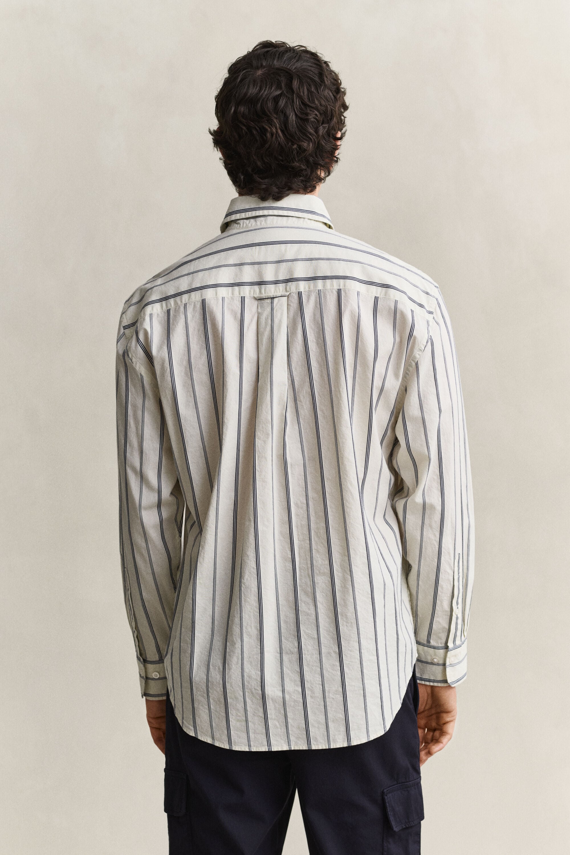 Chemise coupe décontractée à rayures Dobby