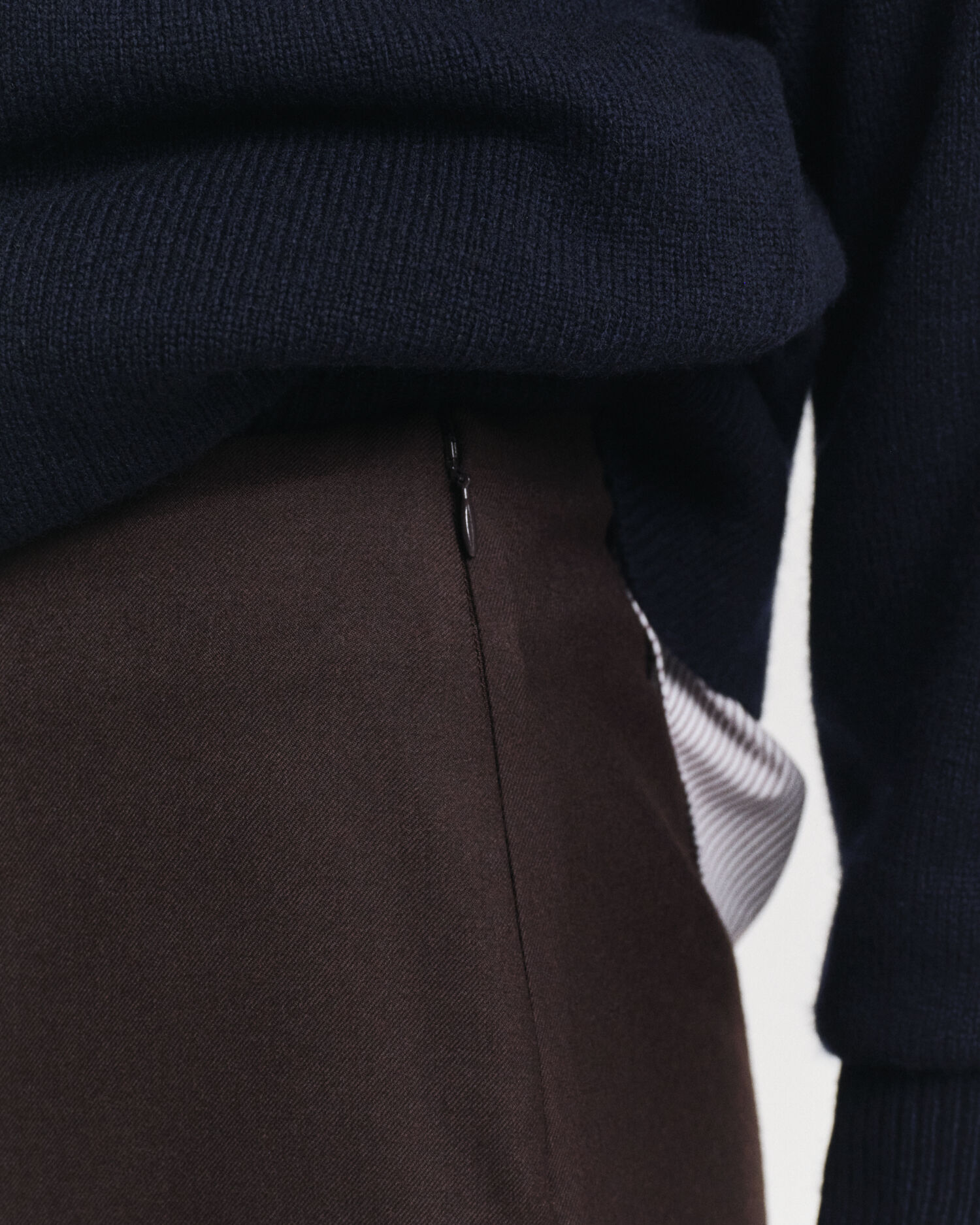 Jupe crayon midi en laine mélangée