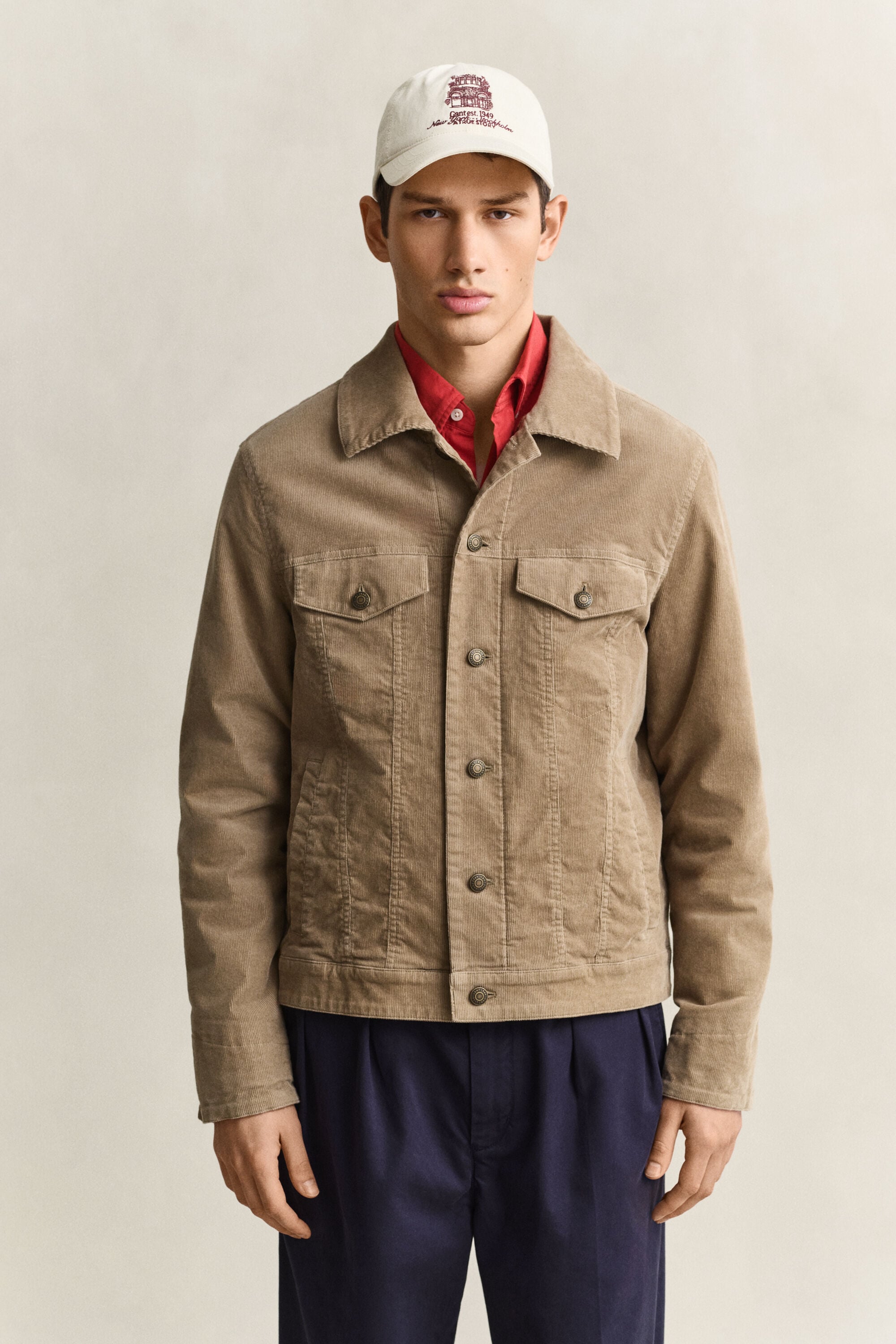 Veste trucker en velours côtelé