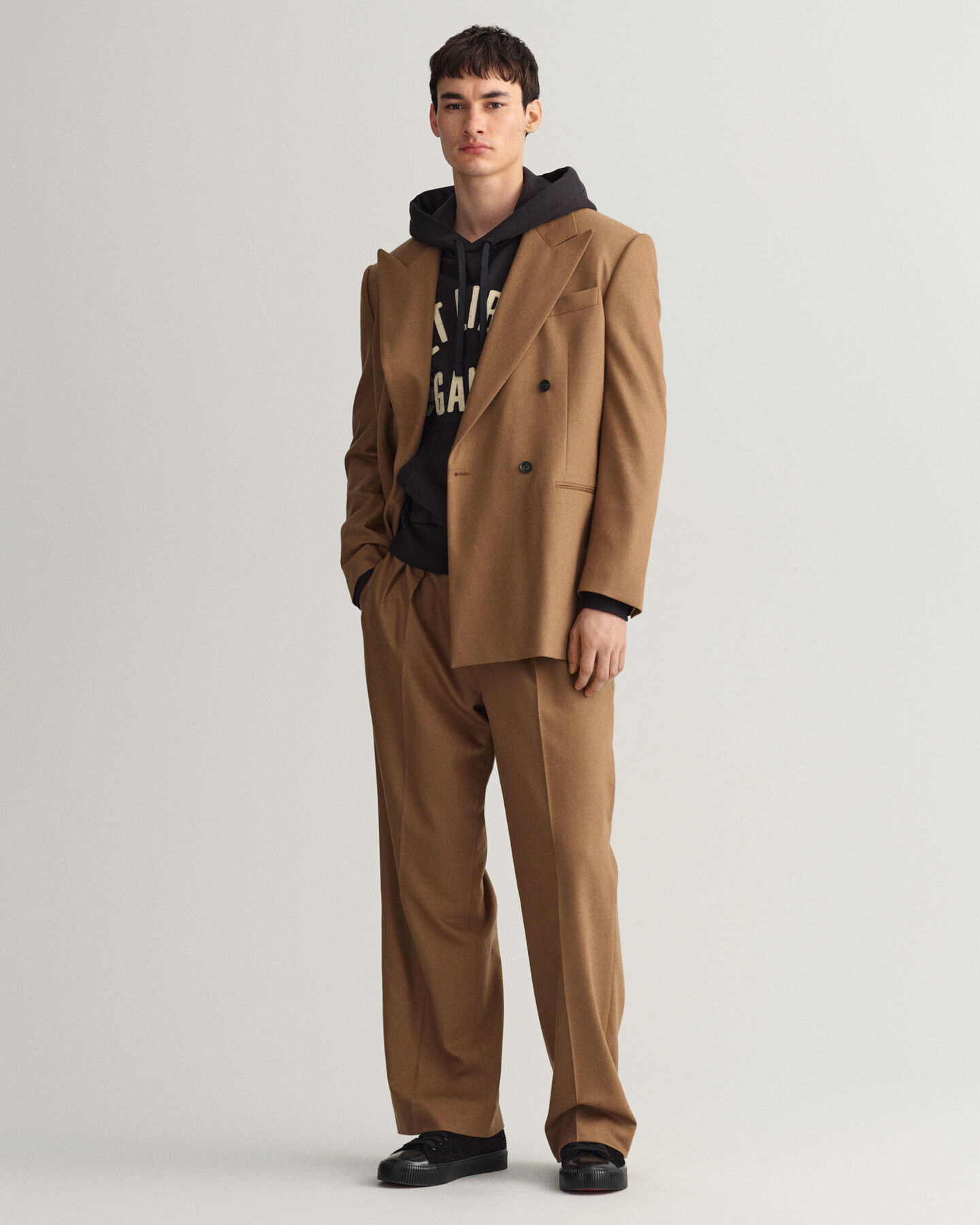 Veste blazer de costume ultra-ample en flanelle