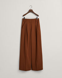 Pantalon taille haute pliss&eacute; &agrave; jambes larges