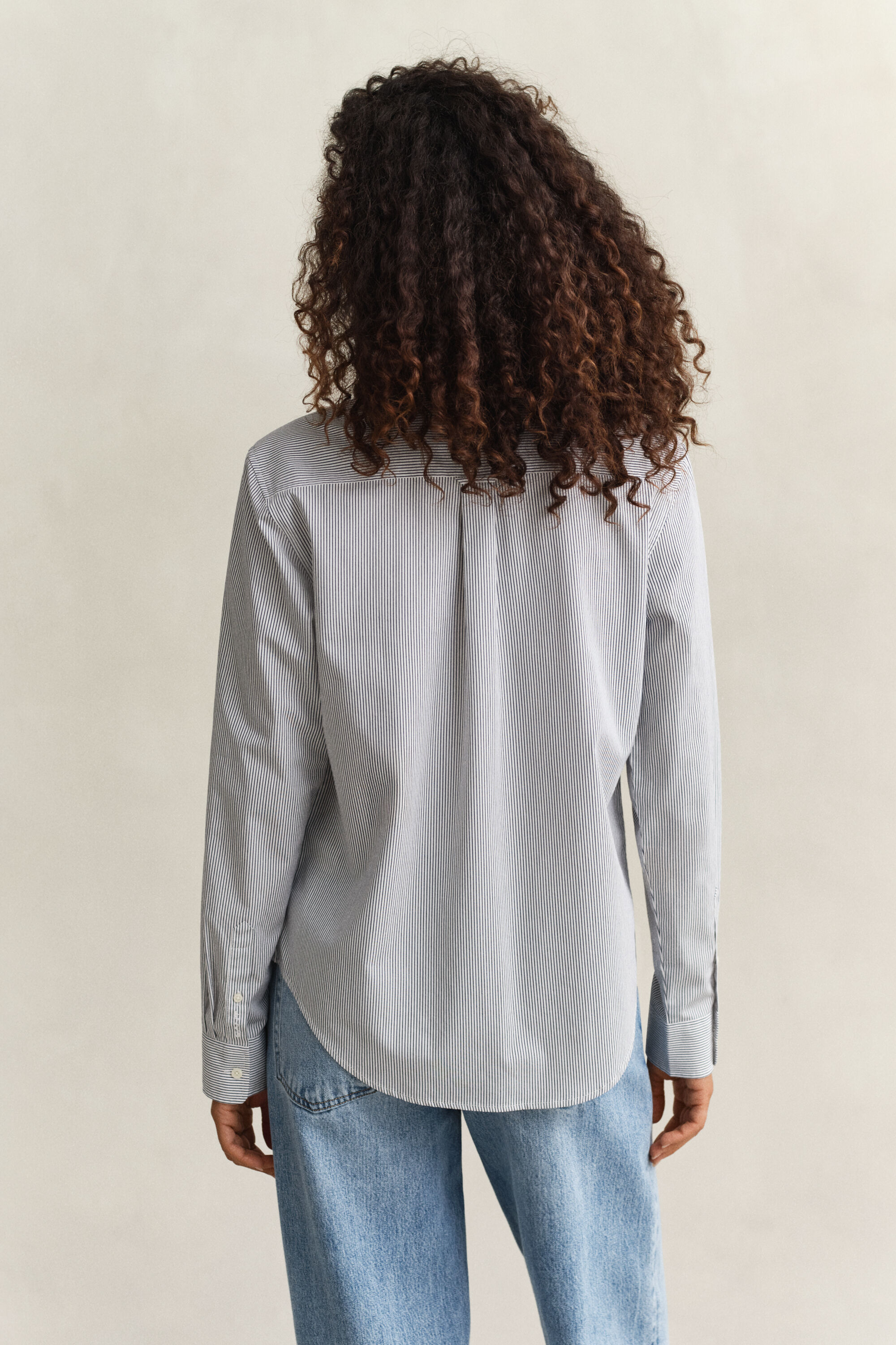 Chemise en coton à volants et à rayures