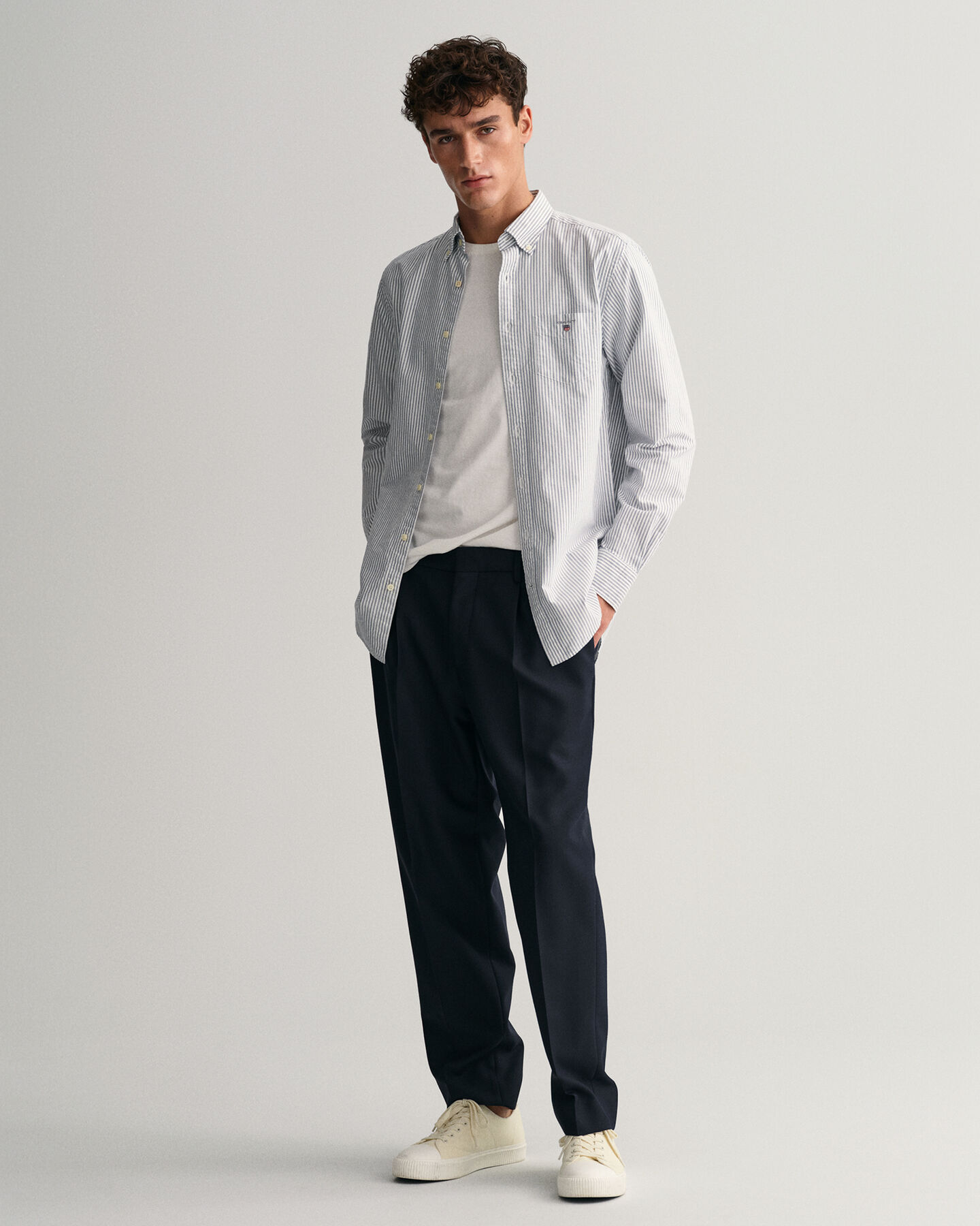 Chemise regular fit en coton Oxford à rayures Banker