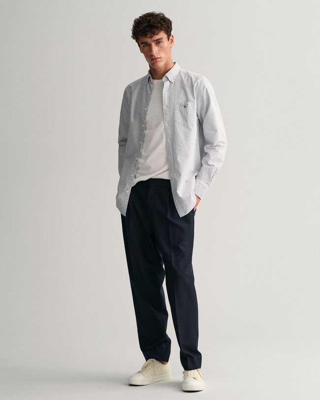 Chemise regular fit en coton Oxford à rayures Banker